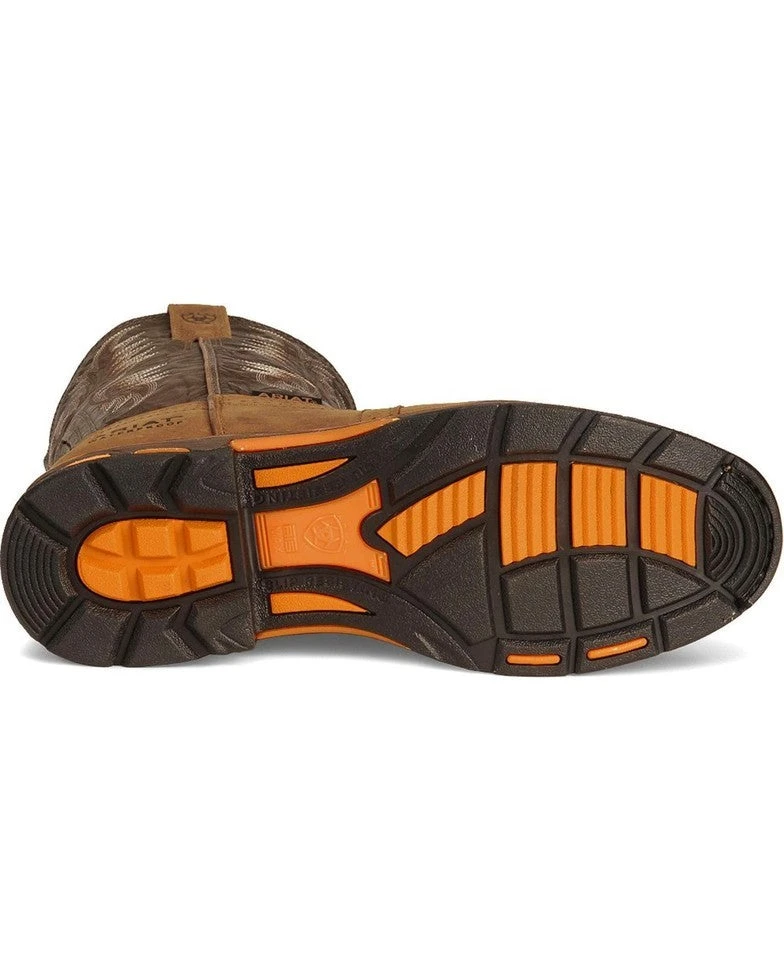 'Ariat' Men's 10" Workhog WP Soft Toe - Tan / Green 3 'Ariat' Men's 10" Workhog WP Soft Toe - Tan / Green - Image 3