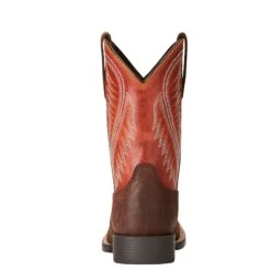 'Ariat' Youth 8" Hoolihan Alamo - Orange / Brown -Ariat Deals Store 10021598 heel 1024x1024@2x