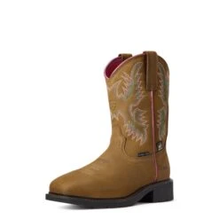 'Ariat' Women's 9" Krista EH MetGuard Steel Toe - Brown -Ariat Deals Store F20 WMS WORK 10033994 3 4 front 1024x1024@2x