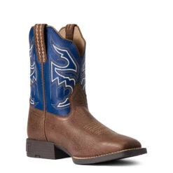 'Ariat' Youth 8" Sorting Pen Western Square Toe - Chocolate / Navy -Ariat Deals Store F21 YTH WEST 10038333 medial 1024x1024@2x