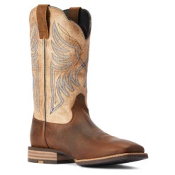 'Ariat' Men's 12" Everlite Blazin Western Square Toe - Whole Wheat / Sand Dollar -Ariat Deals Store F22 MNS WEST 10042436 medial 1024x1024@2x