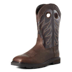 'Ariat' Men's 11" Groundwork Western EH Soft Toe - Brown -Ariat Deals Store S21 MNS WORK 10034718 3 4 front 1024x1024@2x