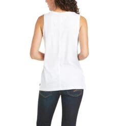 'Ariat' Women's Element Sleeveless Tank - White -Ariat Deals Store S21 WMS WEST 10035206 back 1024x1024@2x
