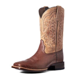 'Ariat' Men's 11" Night Life Ultra Western Square Toe - Antique Tabac Smooth Quill Ostrich / Sorrel Brown -Ariat Deals Store S22 MNS WEST 10040344 front 1024x1024@2x