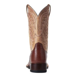 'Ariat' Men's 11" Night Life Ultra Western Square Toe - Antique Tabac Smooth Quill Ostrich / Sorrel Brown -Ariat Deals Store S22 MNS WEST 10040344 heel 1024x1024@2x
