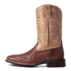 Ariat Deals Store 3 'Ariat' Men's 11" Night Life Ultra Western Square Toe - Antique Tabac Smooth Quill Ostrich / Sorrel Brown