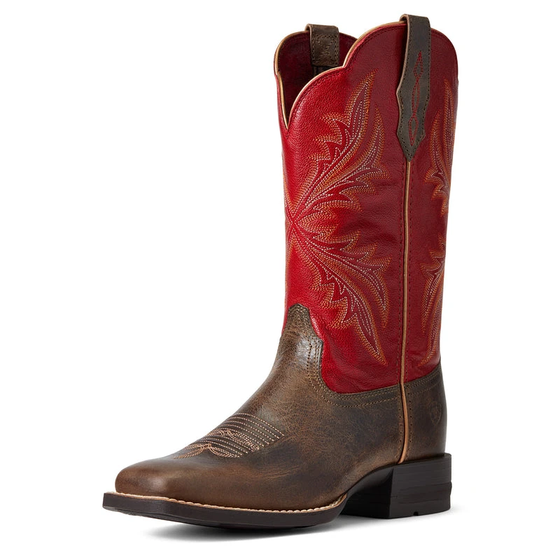 'Ariat' Women's West Bound Square Toe - Sable / Red 4 'Ariat' Women's West Bound Square Toe - Sable / Red - Image 4