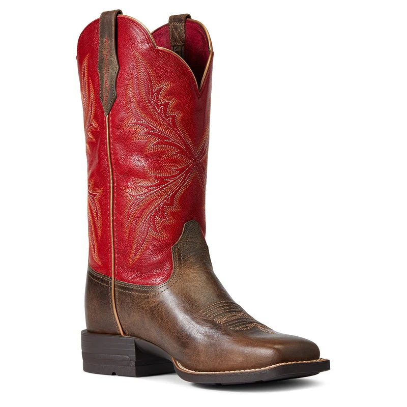 'Ariat' Women's West Bound Square Toe - Sable / Red 6 'Ariat' Women's West Bound Square Toe - Sable / Red - Image 6