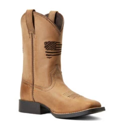'Ariat' Youth Patriot 2.0 Square Toe - Homestead Brown -Ariat Deals Store S22 YTH WEST 10039909 medial 1024x1024@2x