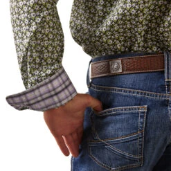 'Ariat' Men's Wrinkle Free Florian Classic Fit Button Down - Black / Green -Ariat Deals Store S23 MNS WEST 10043878 detail02 1024x1024@2x