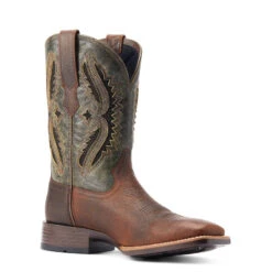 'Ariat' Men's 11" Rowder VentTEK 360° Western Square Toe - Rust / Forest Green -Ariat Deals Store S23 MNS WEST 10044478 medial 1024x1024@2x