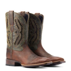 'Ariat' Men's 11" Rowder VentTEK 360° Western Square Toe - Rust / Forest Green -Ariat Deals Store S23 MNS WEST 10044478 pair 1024x1024@2x